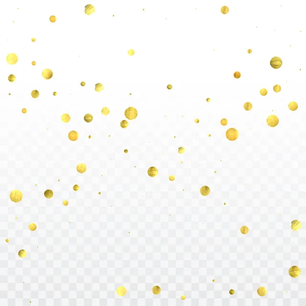 Ronde gouden confetti. — Stockvector