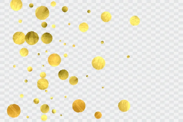 Ronde gouden confetti. — Stockvector