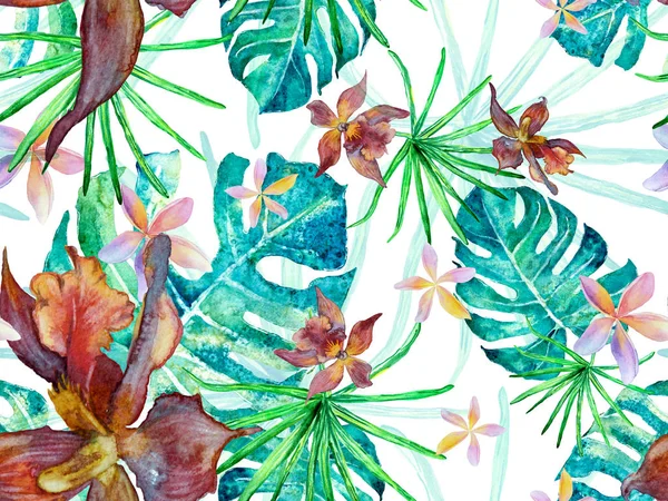 Orkidésömlösa mönster. — Stockfoto