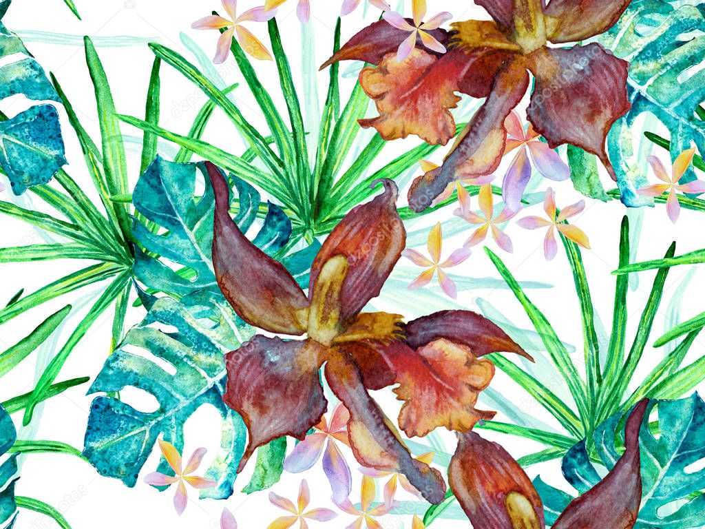 Orchid Seamless Pattern.