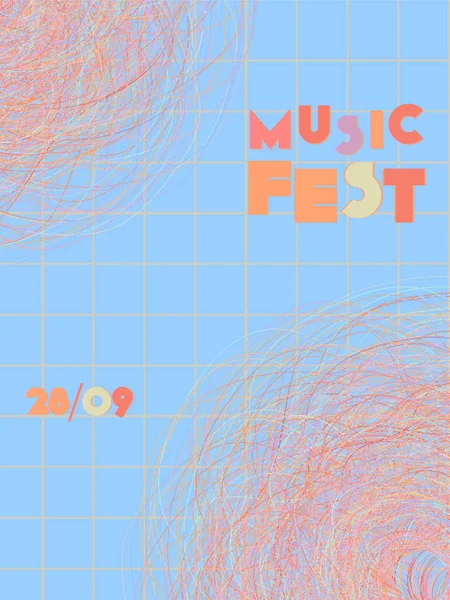 Fondo de portada festival de música. — Vector de stock