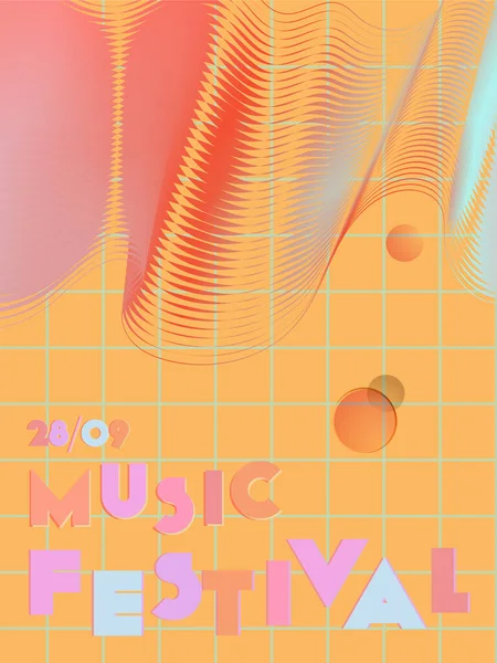 Fondo de portada festival de música. — Vector de stock