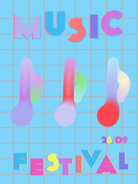 Fondo de portada festival de música. — Vector de stock