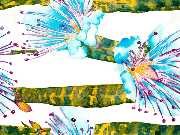 Akvarell levelek zökkenőmentes minta. — Stock Fotó