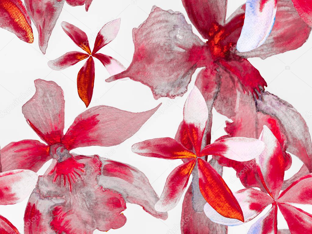 Orchid Seamless Pattern.