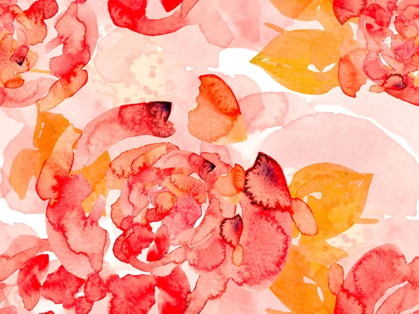 Watercolor leaves Seamless Pattern. — Stock Photo, Image