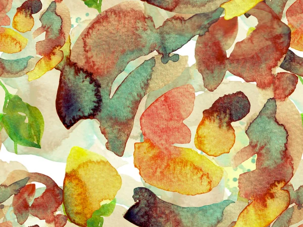 Feuilles aquarelle Modèle sans couture. — Photo