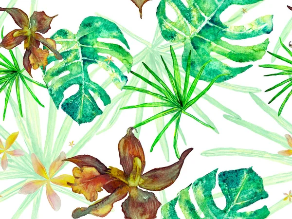 Орхідеї безшовні візерунком . — стокове фото