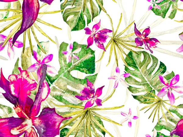 Orchid Seamless Pattern. — Stock Photo, Image