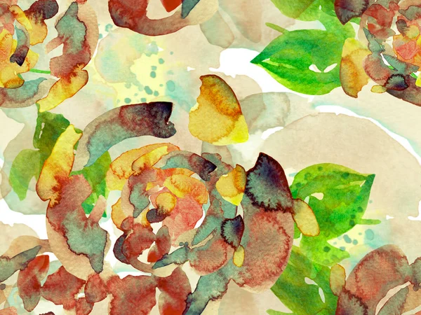 Feuilles aquarelle Modèle sans couture. — Photo