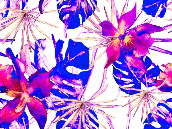 Orchid Seamless Pattern. — Stock Photo, Image