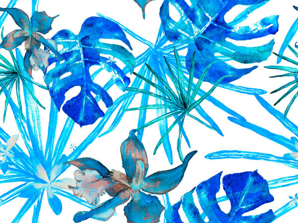 Orchid Seamless Pattern.