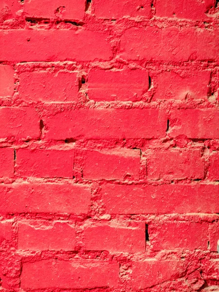 Brick red painted wall close up texture — Stock Photo, Image