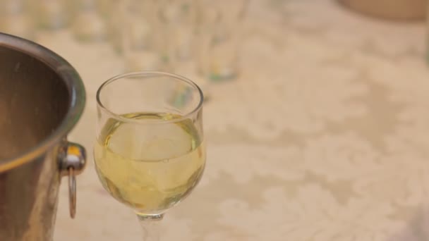 Рука бере склянку вина — стокове відео