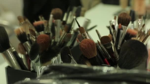 Set Of Makeup Brushes 02 — Stock Video