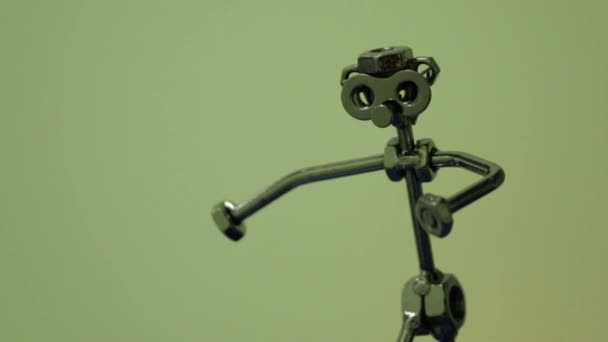 Metal Figurine of Man — Stock Video