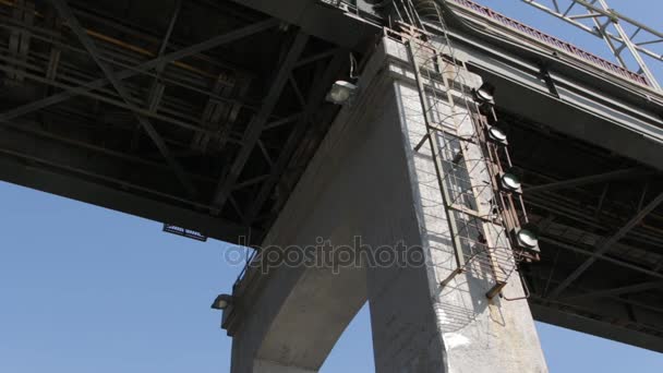 Under River Bridge — Stock Video