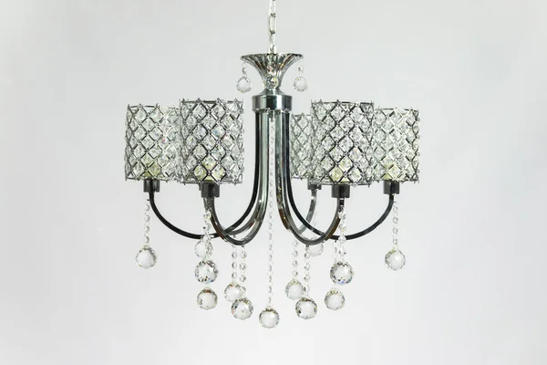 Avize gümüş gri ile kristal