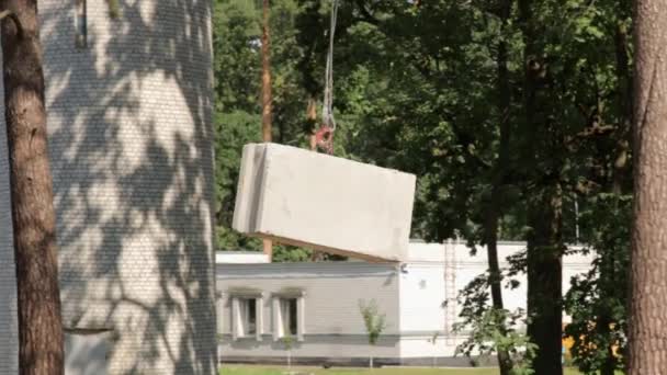 Hák stavební jeřáb betonu — Stock video