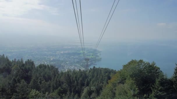 Cable Car Over The Forest — Stock Video