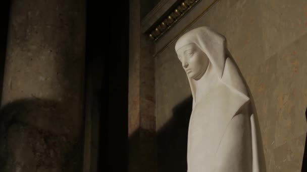 Santa Donna Statua cattolica — Video Stock