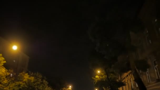 Ночные уличные огни смотрят вверх — стоковое видео
