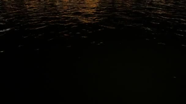 Nachtkasteel aan de rivier — Stockvideo