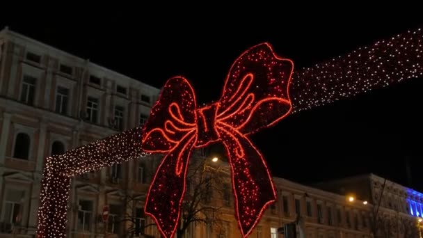 Christmas Bow Illumination — Stok video