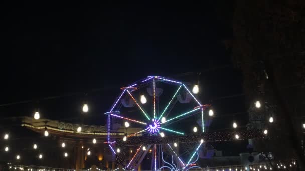 Christmas Lights Ferris Wheel — Stok video