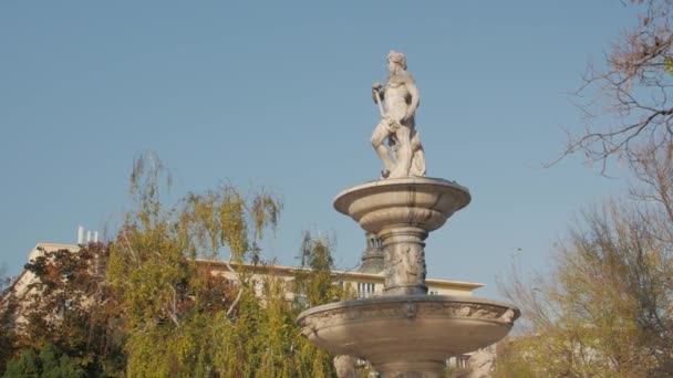 Socha fontány Danubius — Stock video
