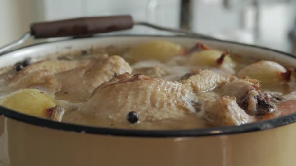 Gelatina de pollo Cocina — Vídeos de Stock