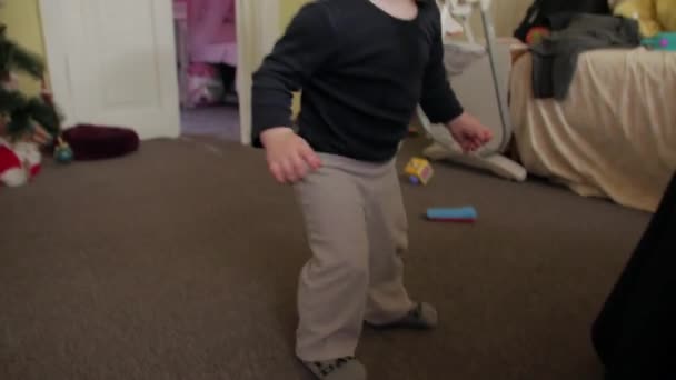 Toddler Boy Funny Dancing — Stok video