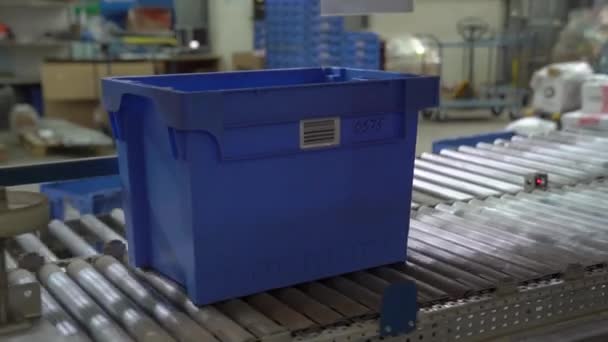Conveyor With Box — Stock Video