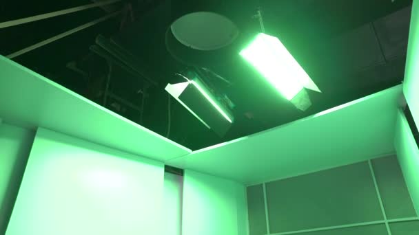 Green Studio Lighting Equipment — Stock Video