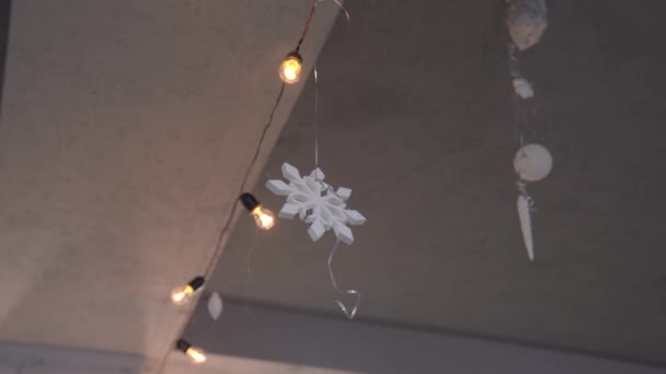 Decoração Flocos de neve de Natal — Vídeo de Stock