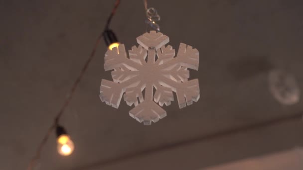 Snöflingor nyår dekoration — Stockvideo