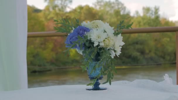 Decoración de flores de boda — Vídeo de stock