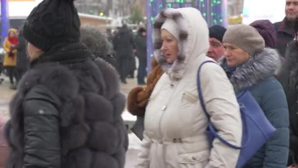 Old People Winter Outdoors — стокове відео