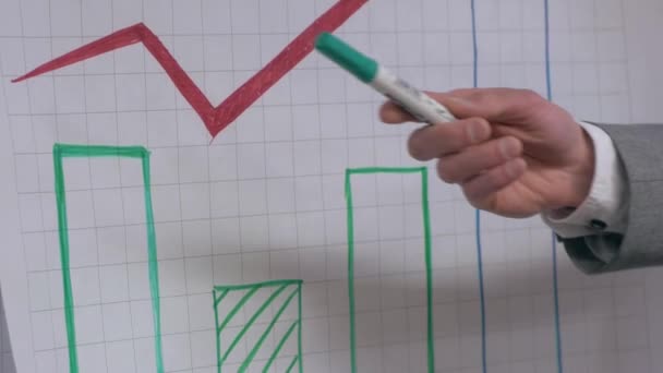Profit Chart At Office Meeting — Stock video
