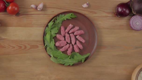 Ingredienti Piatto di carne — Video Stock