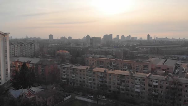 Cityscape aérea Panorama Smog — Vídeo de Stock