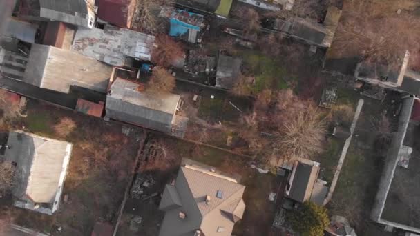Бідні будинки вид зверху — стокове відео