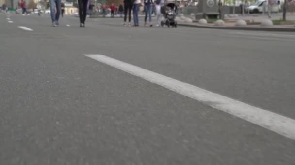 Road Marking City Street — Stock Video