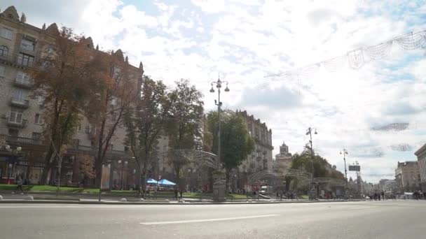 Zentrale Straße von Kiew — Stockvideo