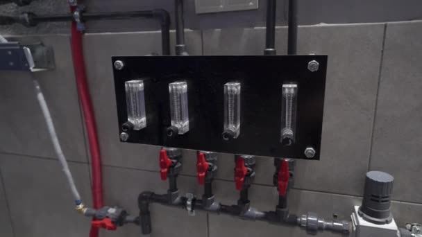 Water Pipes Thermometer — Stock Footage Water Pipes Thermometer Stock Footage