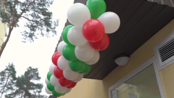 Venkovní balónky dekorace — Stock video