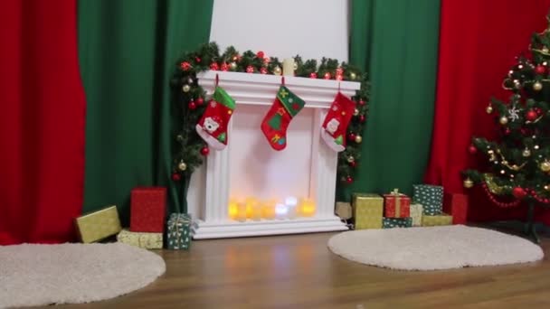 Decorative Fireplace Decoration — Stock Video