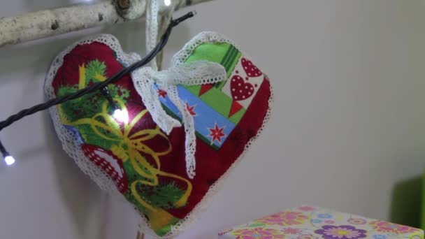 Handmade Heart Decoration — Stock Video