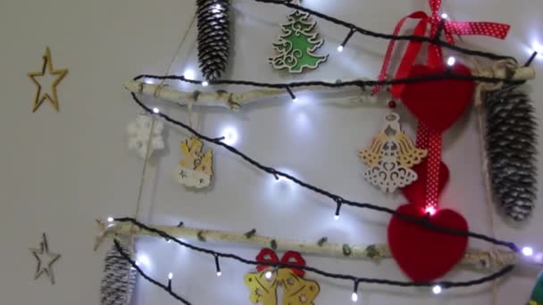 Garland Christmas Tree Decoration — Stock Video