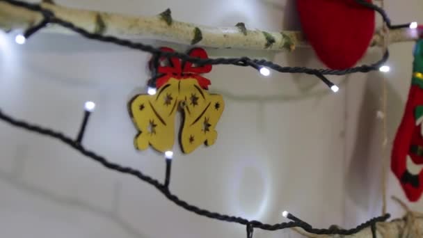 Weihnachtsglockenschmuck — Stockvideo